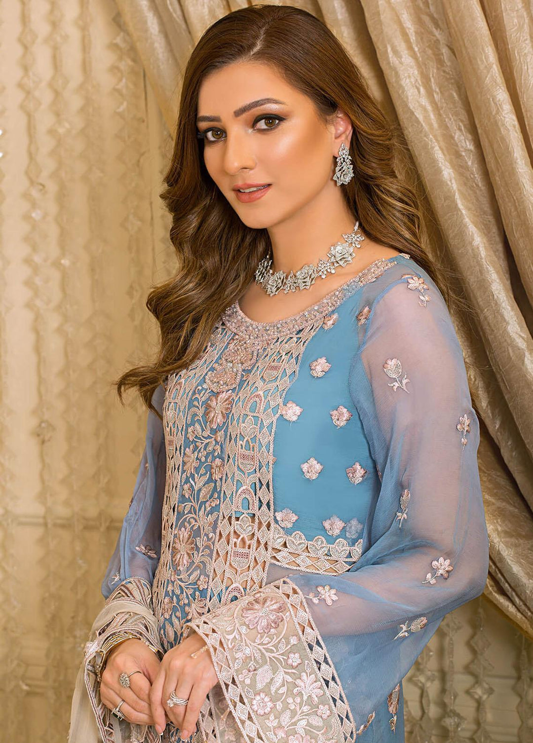 Vive La Fete By Imrozia Embroidered Chiffon Suits Unstitched 3 Piece IMP22VF L-259 Guzel - Premium Collection