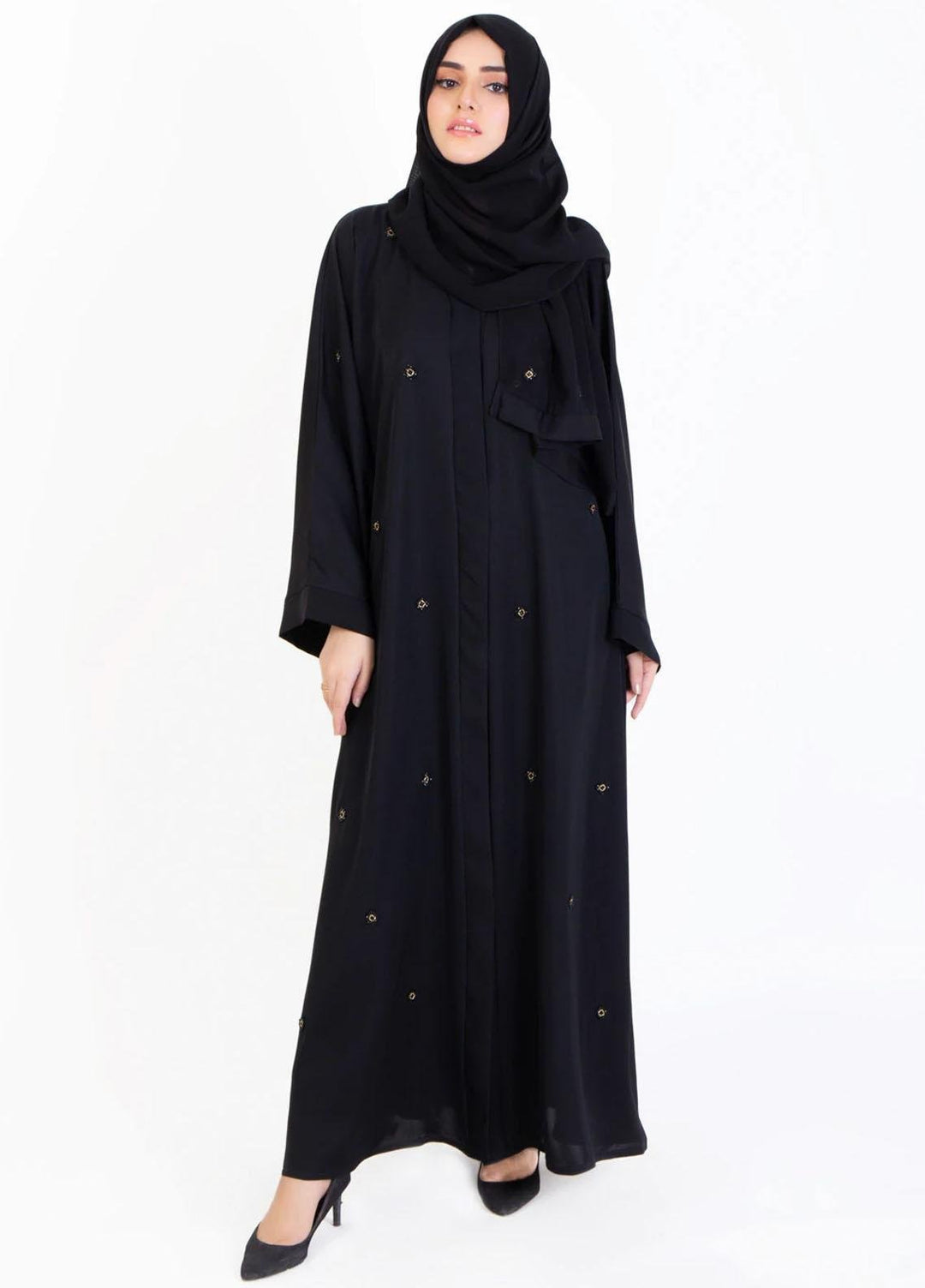 Abaya pk  Nida Pret Abaya ABA22VG MOTIF AND BLOCKS BLACK