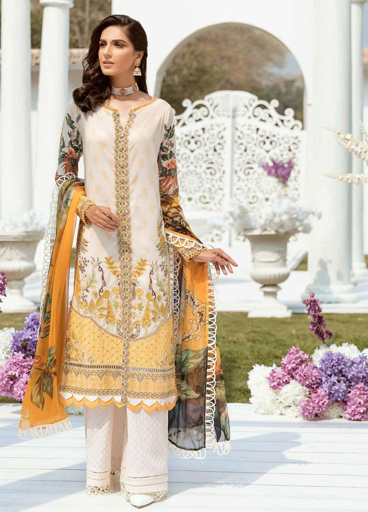 Vogue by Emaan Adeel Embroidered Lawn Suits Unstitched 3 Piece EA21VF 01 GOLDEN HOUR - Festive Collection