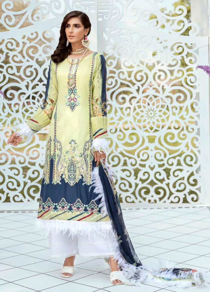 Vogue by Emaan Adeel Embroidered Lawn Suits Unstitched 3 Piece EA21VF 05 LIME CHARM - Festive Collection