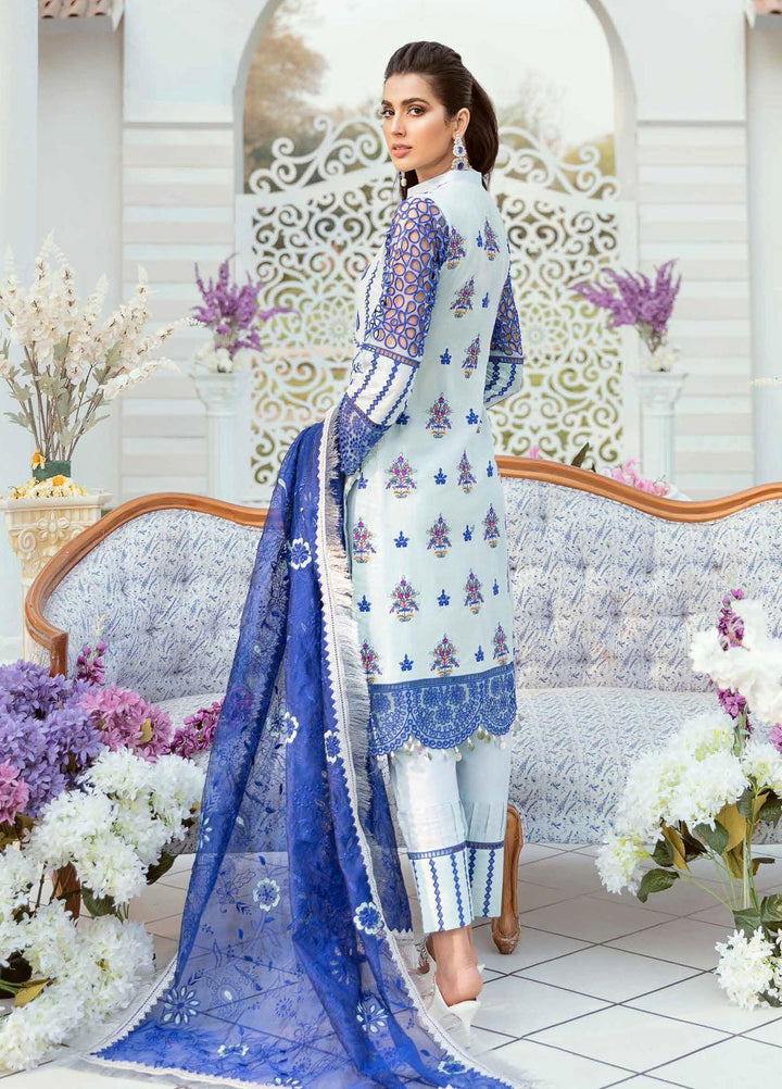 Vogue by Emaan Adeel Embroidered Lawn Suits Unstitched 3 Piece EA21VF 09 FROSTY GRACE - Festive Collection
