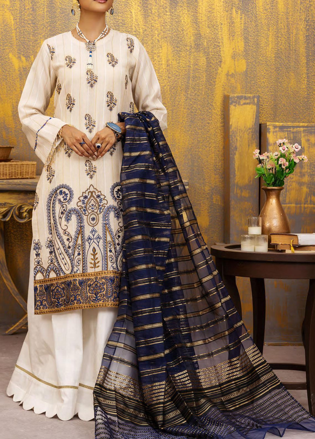 Vogue By Salitex Embroidered Lawn Suits Unstitched 3 Piece ST23V WK-01146UT - Festive Collection