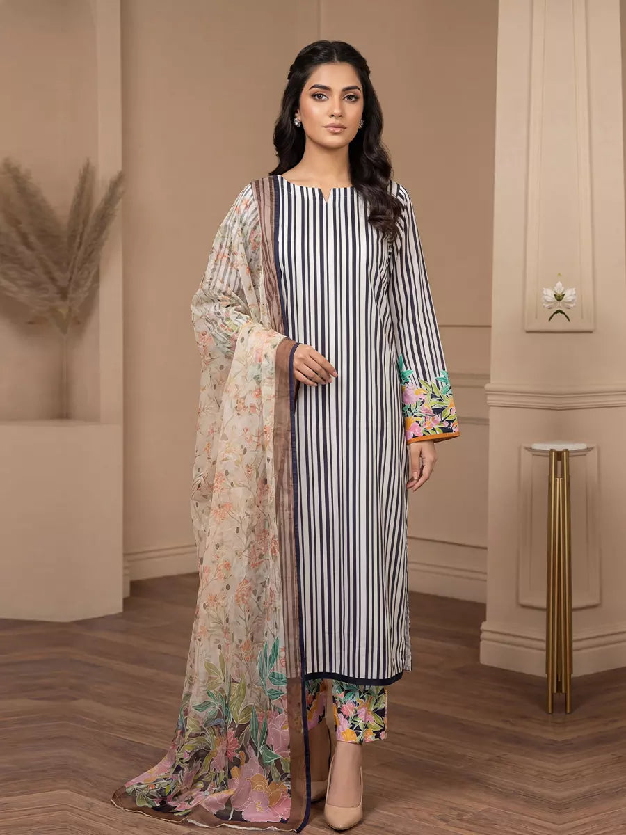 Salitex Unstitched Printed Lawn Silk 3 Piece Suit 3PC Unstitched Printed Silk Lawn Suit (SUNS7ASI359) - Casual Collection