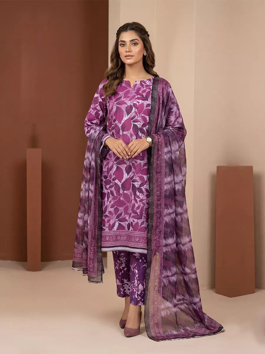 Salitex Unstitched Printed Lawn Silk 3 Piece Suit SUNS7ASI358 - Casual Collection