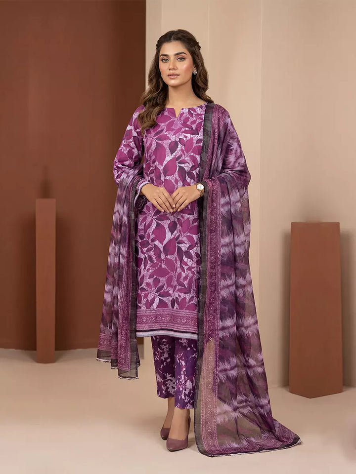 Salitex Unstitched Printed Lawn Silk 3 Piece Suit SUNS7ASI358 - Casual Collection