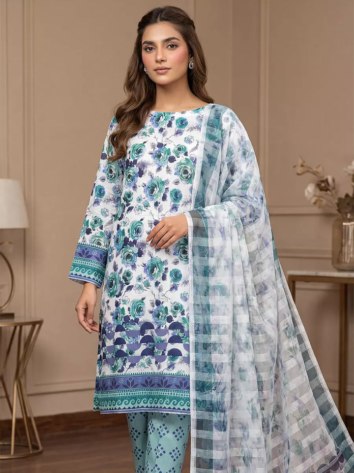 Salitex Unstitched Printed Lawn Silk 3 Piece Suit SUNS7ASI356 - Casual Collection