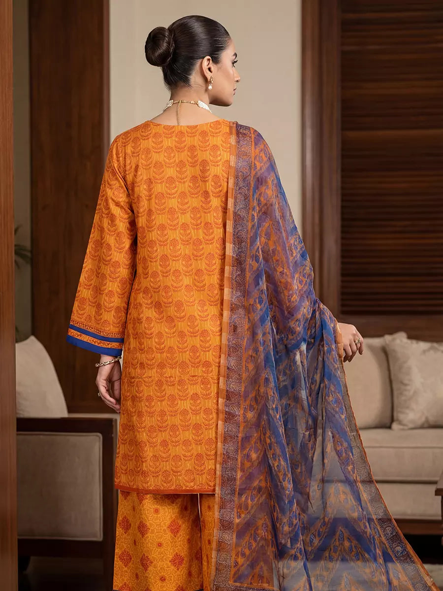 Salitex Unstitched Printed Lawn Silk 3 Piece Suit SUNS7ASI354 - Casual Collection