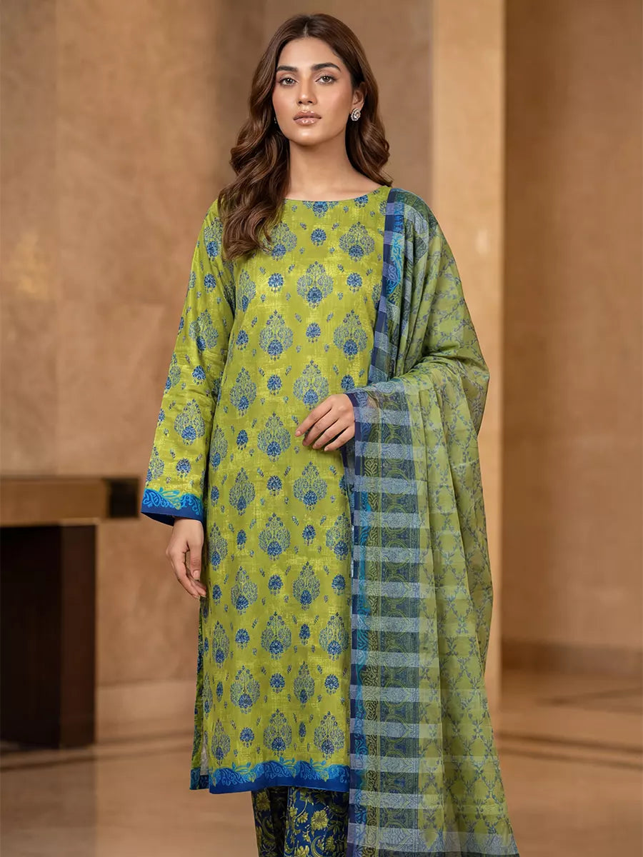 Salitex Unstitched Printed Lawn Silk 3 Piece Suit 3PC Unstitched Printed Silk Lawn Suit (SUNS7ASI353) - Casual Collection
