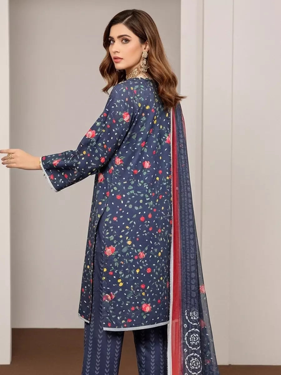 Salitex Unstitched Printed Lawn Silk 3 Piece Suit SUNS7ASI352 - Casual Collection