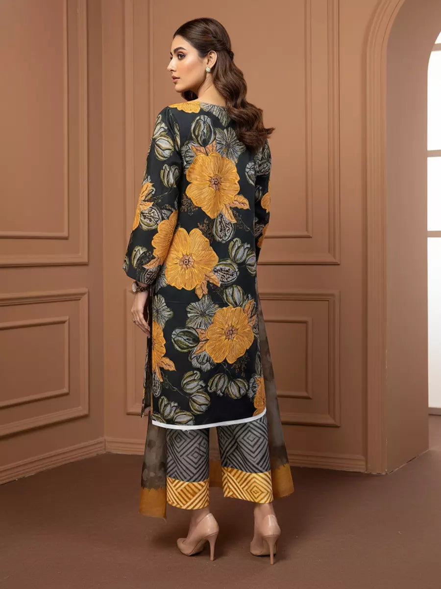 Salitex Unstitched Printed Lawn Silk 3 Piece Suit SUNS7ASI351 - Casual Collection