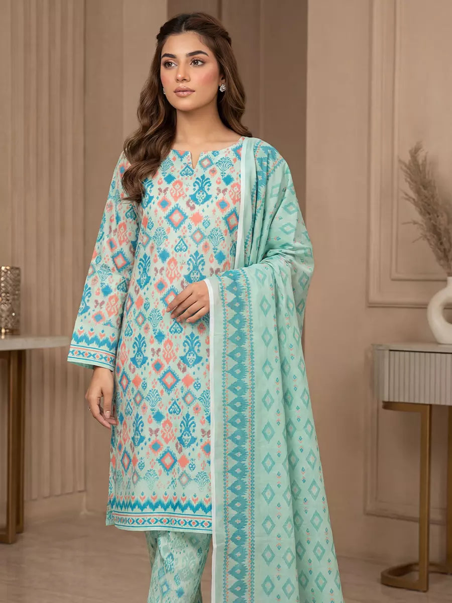 Salitex Unstitched Printed Lawn Silk 3 Piece Suit 3PC Unstitched Printed Silk Lawn Suit (SUNS7ASI347) - Casual Collection