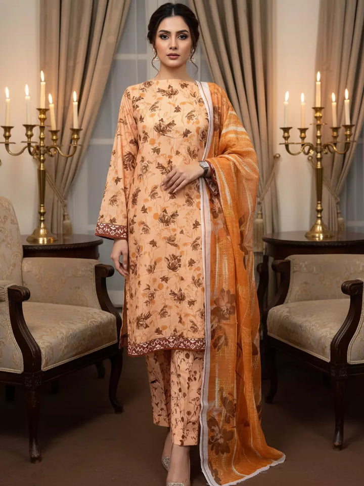 Salitex Unstitched Printed Lawn Silk 3 Piece Suit SUNS7ASI345 - Casual Collection