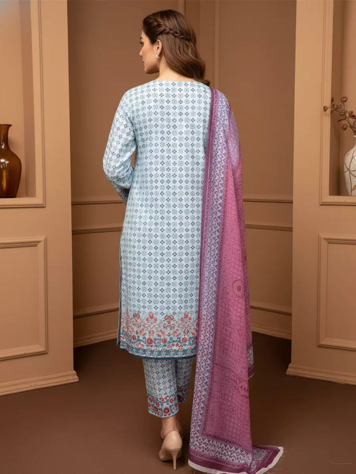 Salitex Unstitched Printed Lawn Silk 3 Piece Suit SUNS7ASI343 - Casual Collection