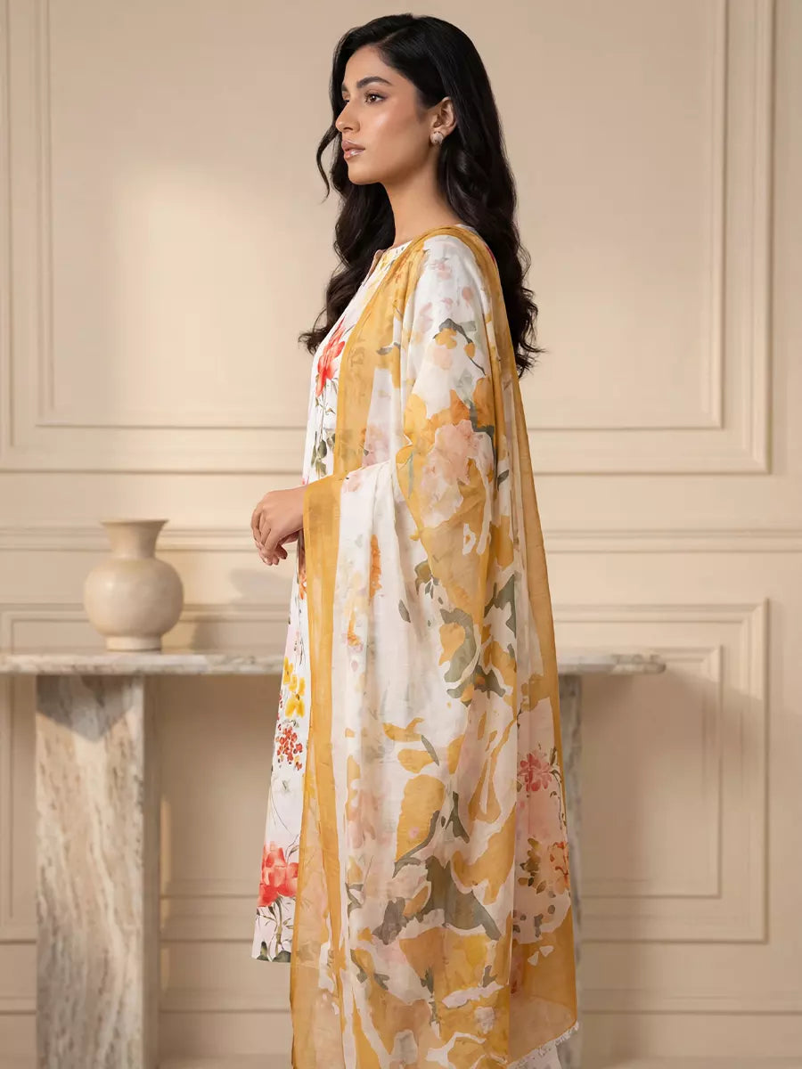 Salitex Unstitched Printed Lawn Silk 3 Piece Suit SUNS7ASI342 - Casual Collection