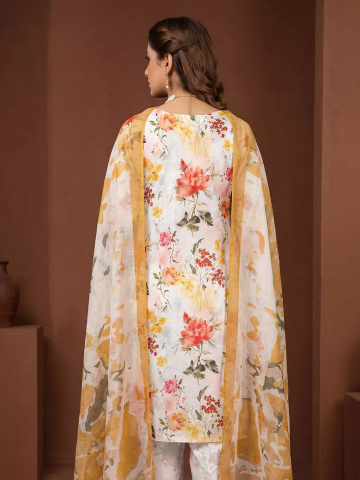 Salitex Unstitched Printed Lawn Silk 3 Piece Suit SUNS7ASI342 - Casual Collection