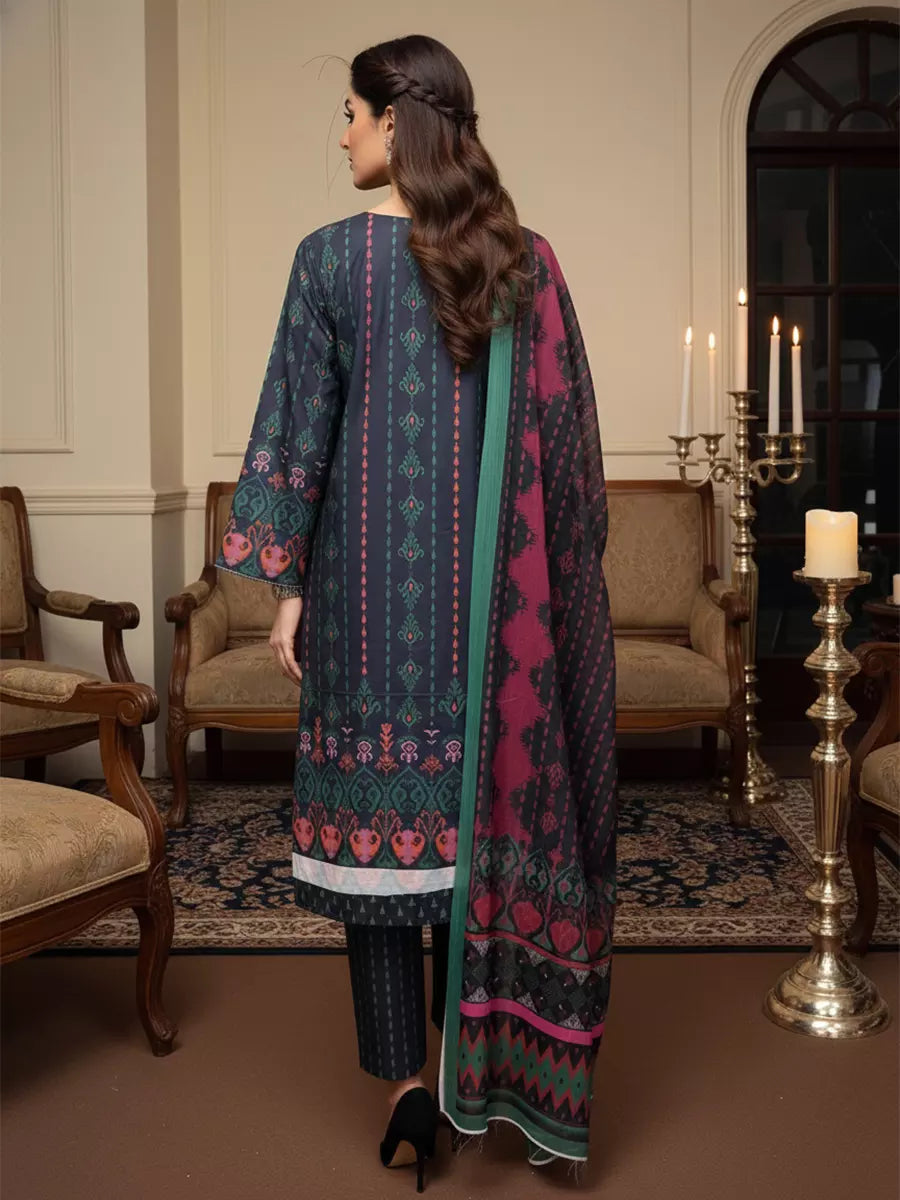 Salitex Unstitched Printed Lawn Silk 3 Piece Suit SUNS7ASI341 - Casual Collection