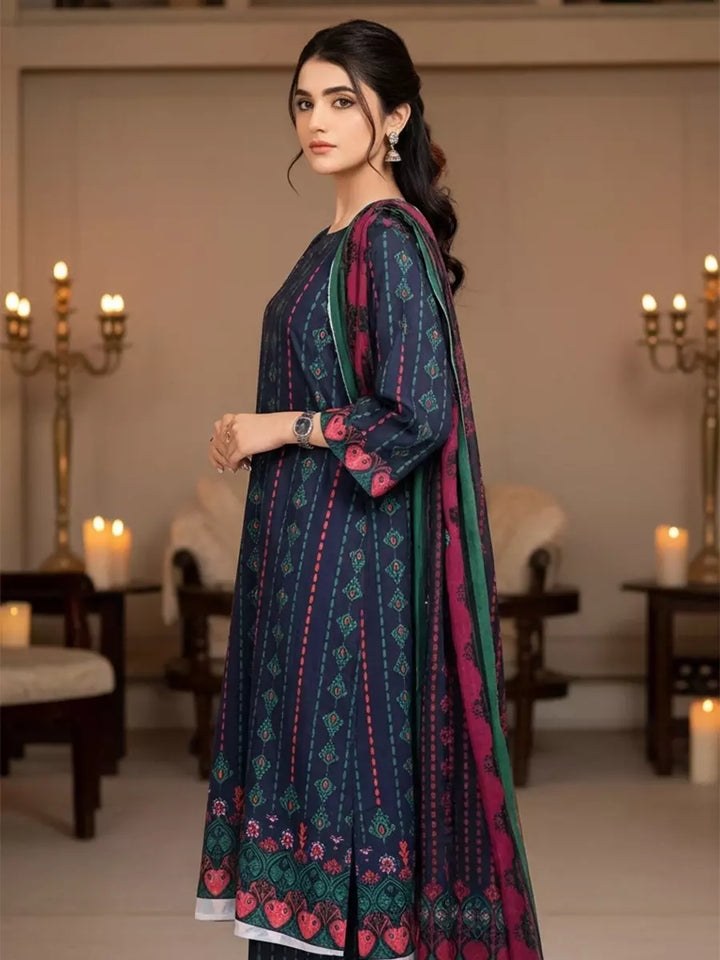 Salitex Unstitched Printed Lawn Silk 3 Piece Suit SUNS7ASI341 - Casual Collection
