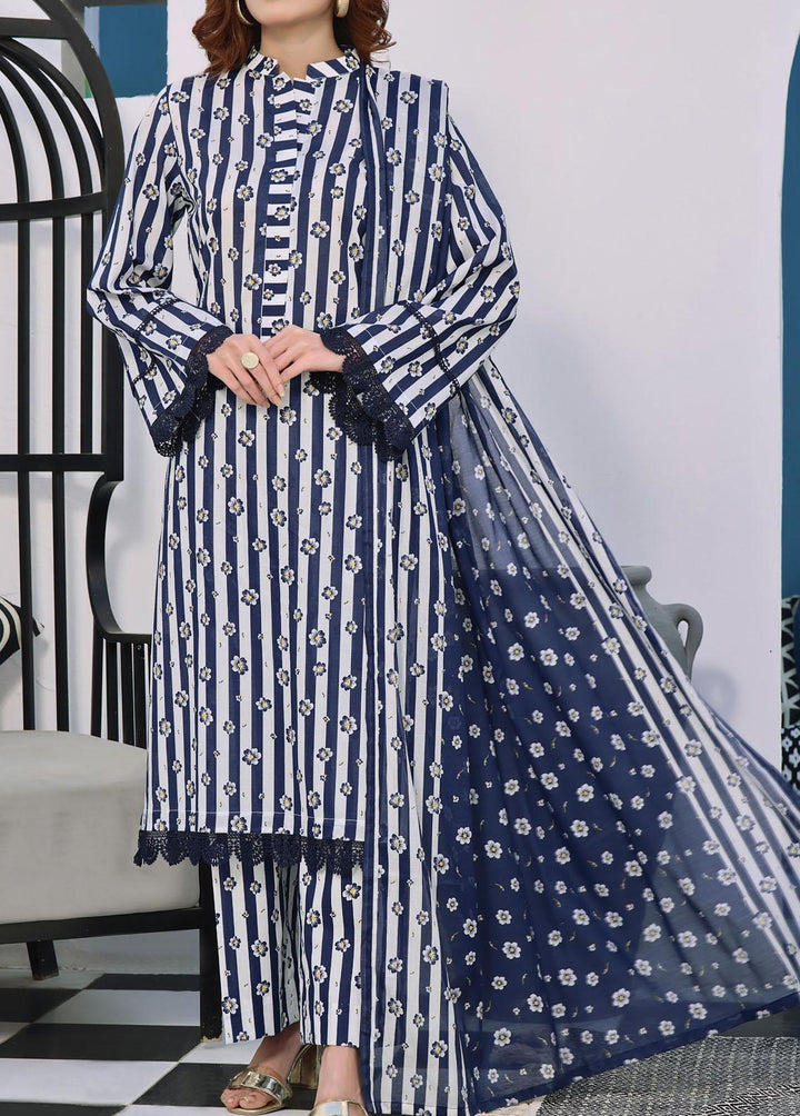 VS Textiles Printed Lawn Suits Unstitched 3 Piece VS24AM D-018 - Summer Collection
