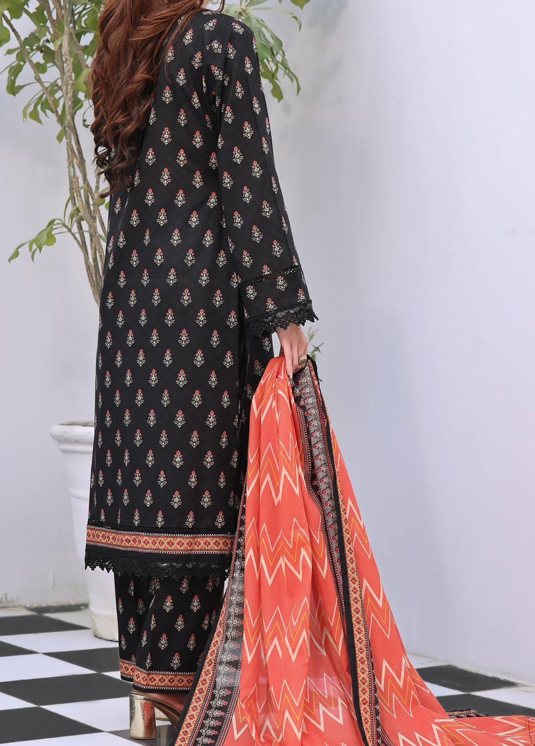 VS Textiles Printed Lawn Suits Unstitched 3 Piece VS24AM D-023 - Summer Collection