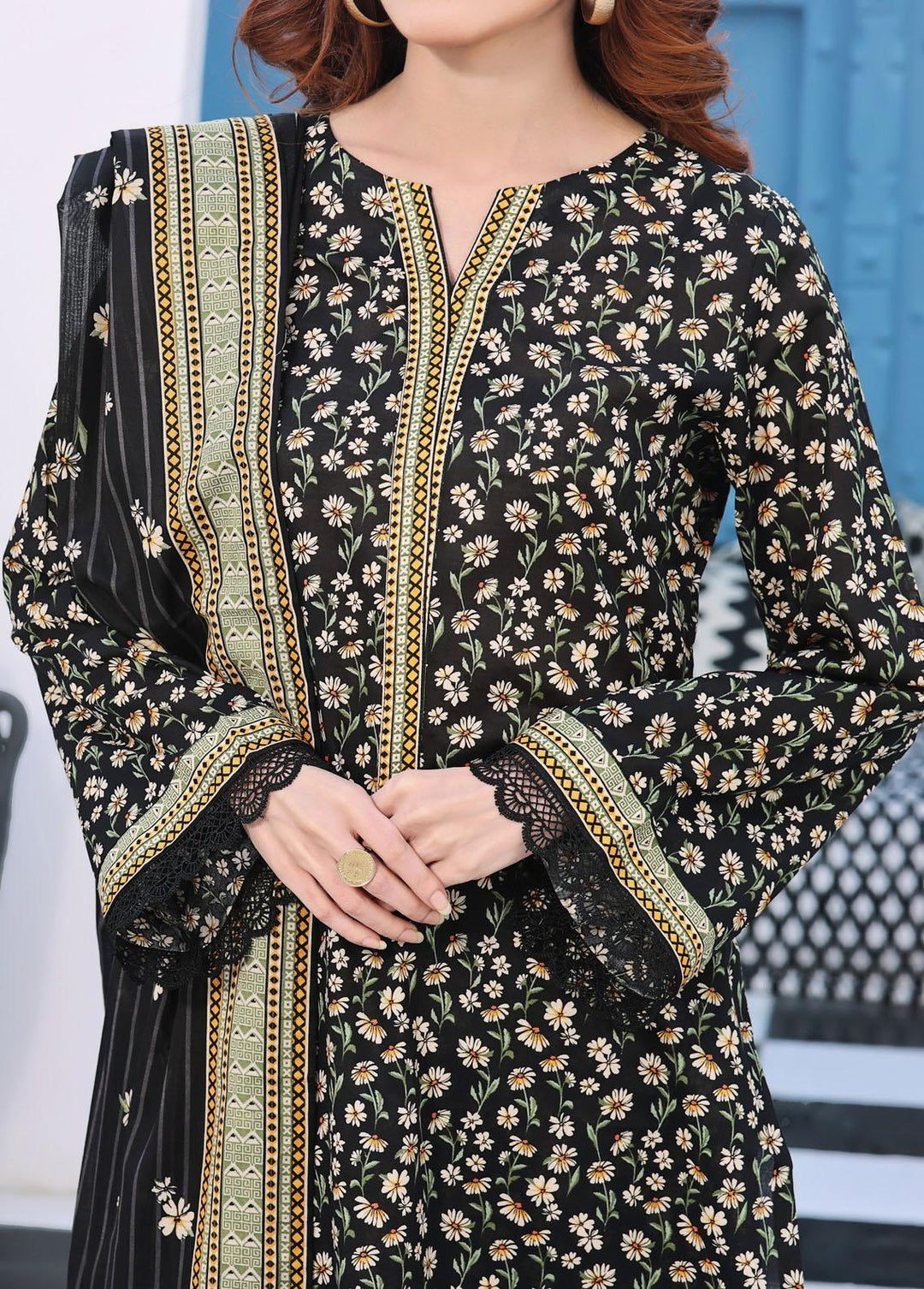 VS Textiles Printed Lawn Suits Unstitched 3 Piece VS24AM D-091 - Summer Collection