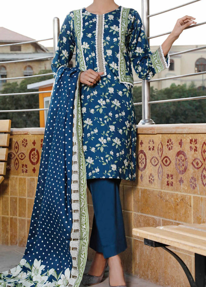 VS Textiles Printed Lawn Suits Unstitched 3 Piece VS21S-2 2611-B - Summer Collection