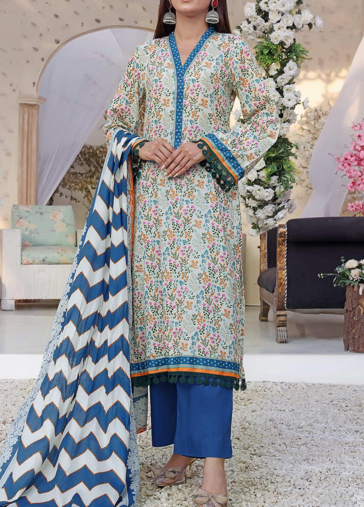 VS Textiles Printed Lawn Suits Unstitched 3 Piece VS23SL D-901 A - Summer Collection