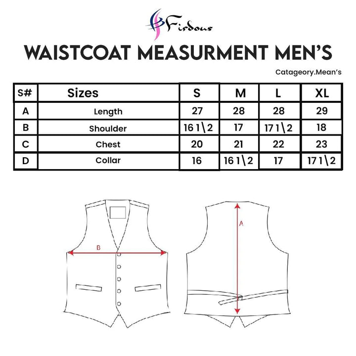Firdous Mens Waist Coat Solids Cotton MWC-010-D-08 - Summmer Collection