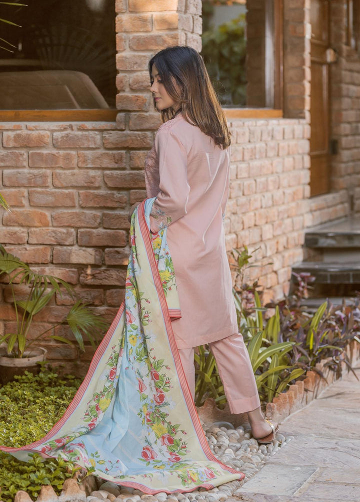 Waniya Cambric Ready to Wear 3 Piece Suit for Girls -  CHAI PINK ZEB-005