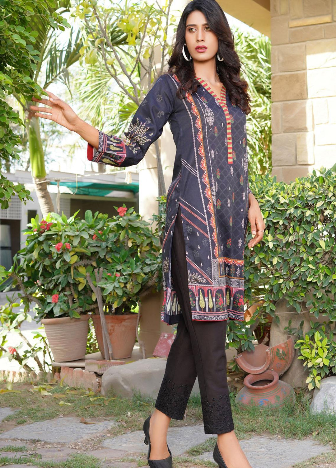 Waniya Lawn Digital Printed Kurti for Women -  SABLE PK-233