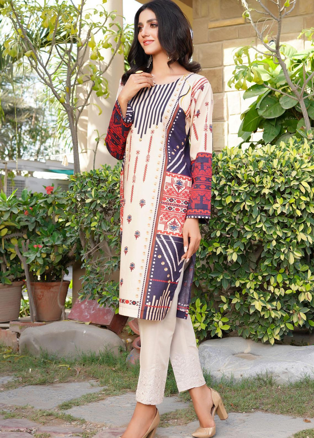 Waniya Lawn Digital Printed Women Kurti -  CROSS STITCH PK-232