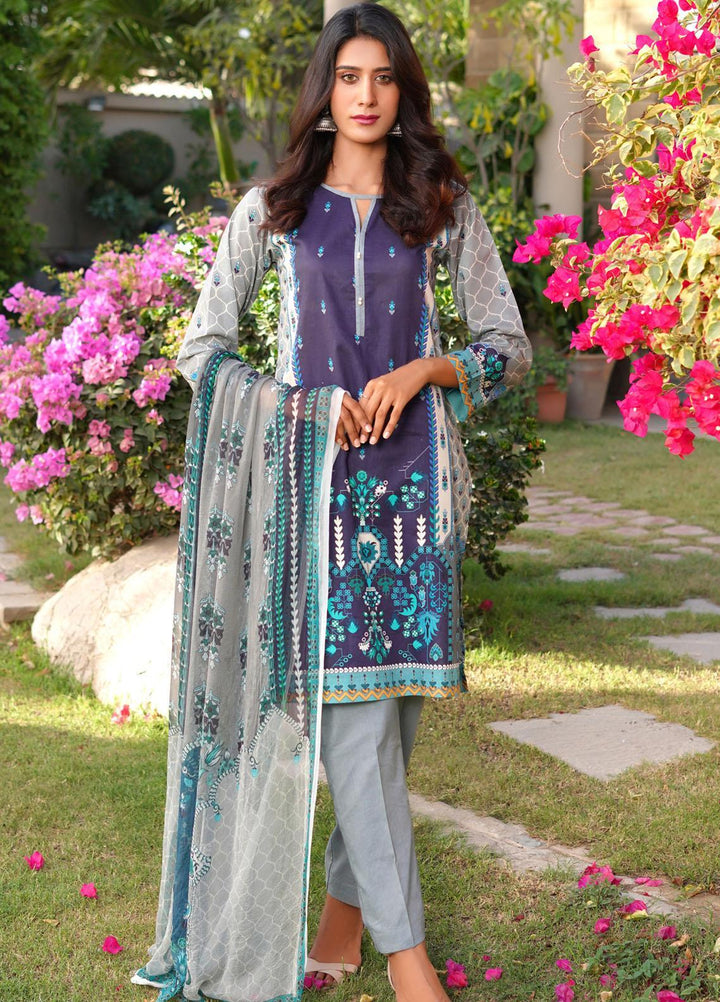 Waniya Lawn Digital Printed 3 Piece for Women -  OPAL PK-225