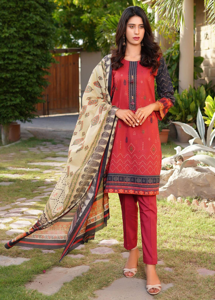 Waniya Lawn Digital Printed 3 Piece for Women -  CHUNRI PK-224