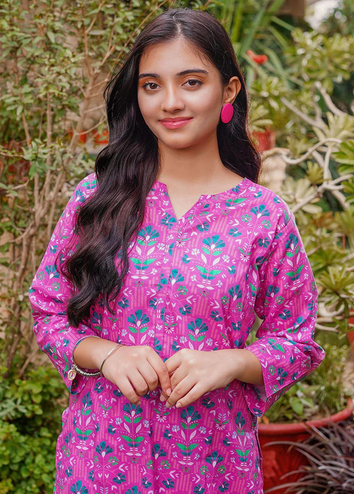 Waniya Lawn Printed 2 Piece Suit for  -  WKA20-108 FUCHSIA BLOSSOM