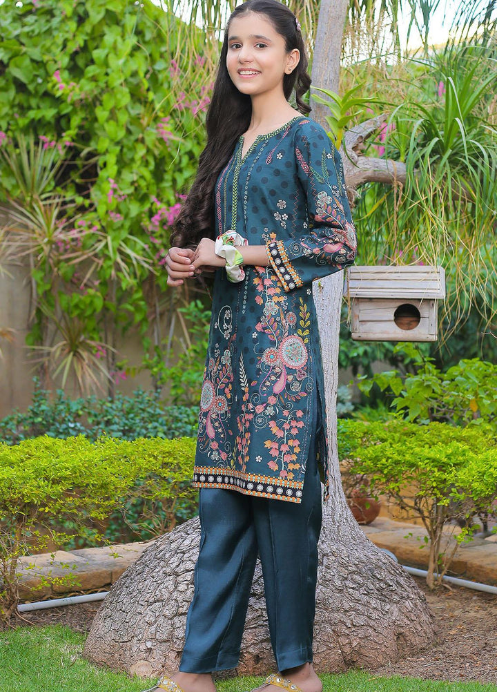 Waniya Cotton Digital Printed Girls 2 Piece Suit -  GRAPHICS TRELLIS WKA20-44a