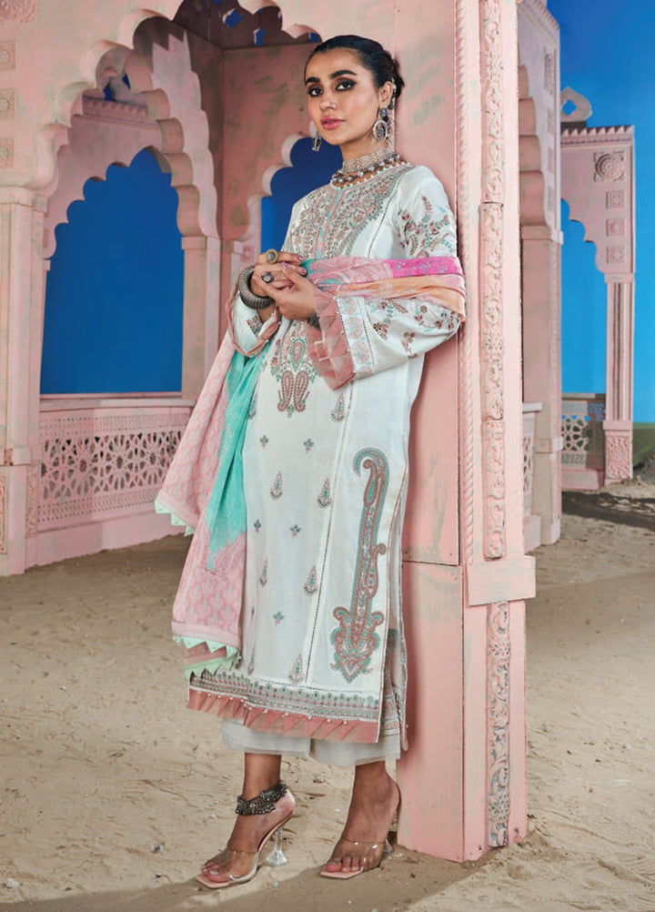 Wardha Saleem Embroidered Lawn Suits Unstitched 3 Piece D-01 Noor Bahar - Summer Collection