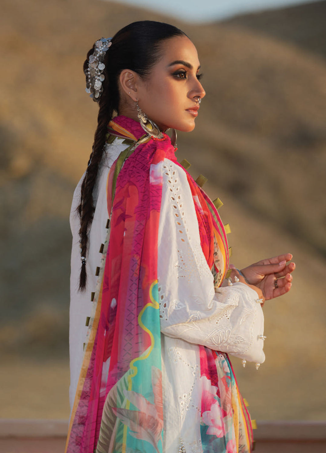 Wardha Saleem Embroidered Lawn Suits Unstitched 3 Piece D-03 Kanwal Mahal - Summer Collection