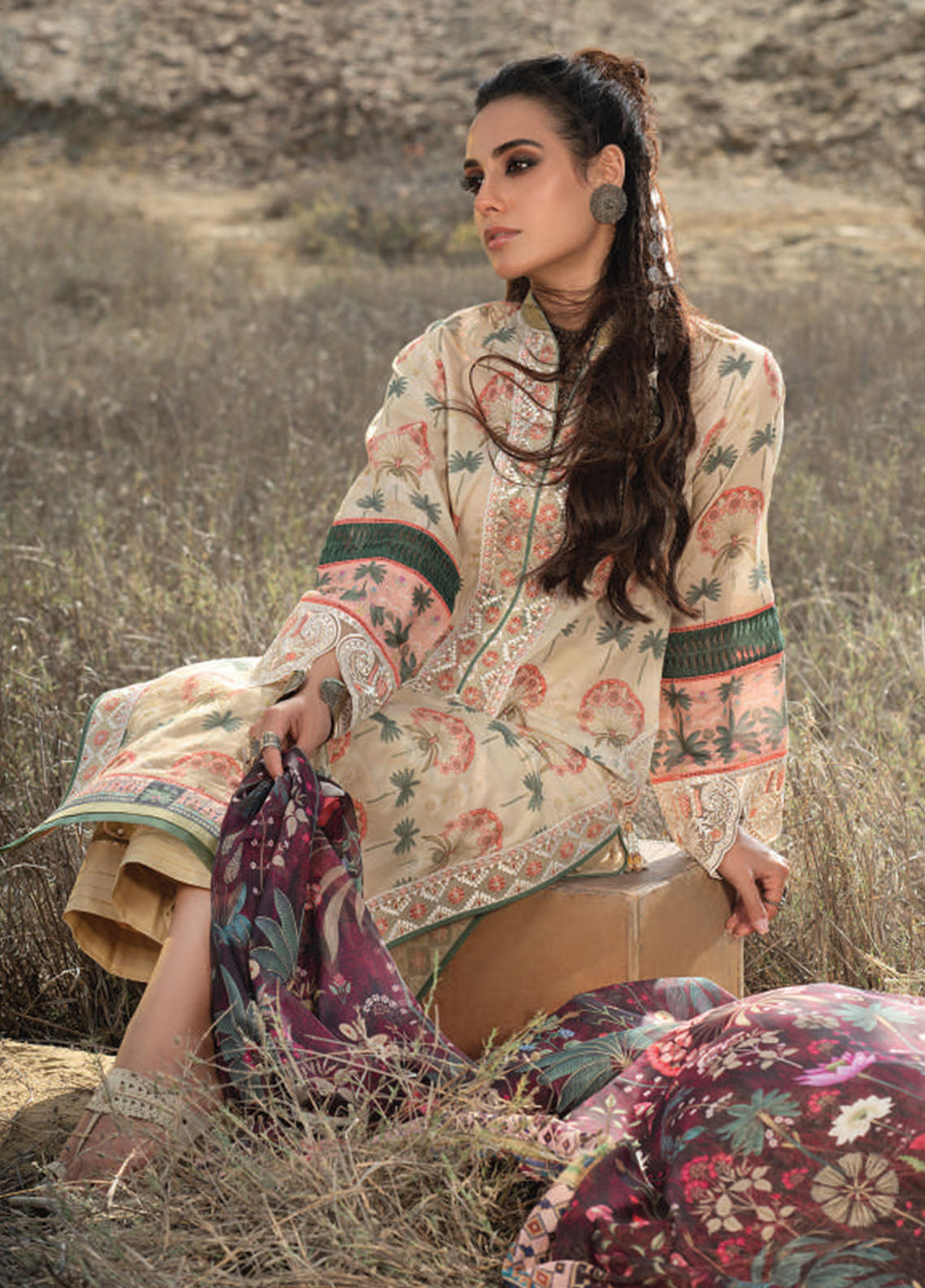 Wardha Saleem Embroidered Lawn Suits Unstitched 3 Piece D-04 Zimal - Summer Collection