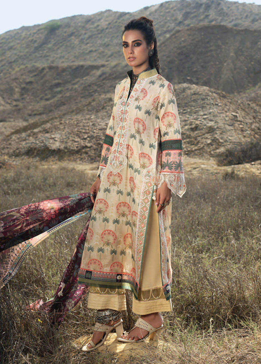 Wardha Saleem Embroidered Lawn Suits Unstitched 3 Piece D-04 Zimal - Summer Collection