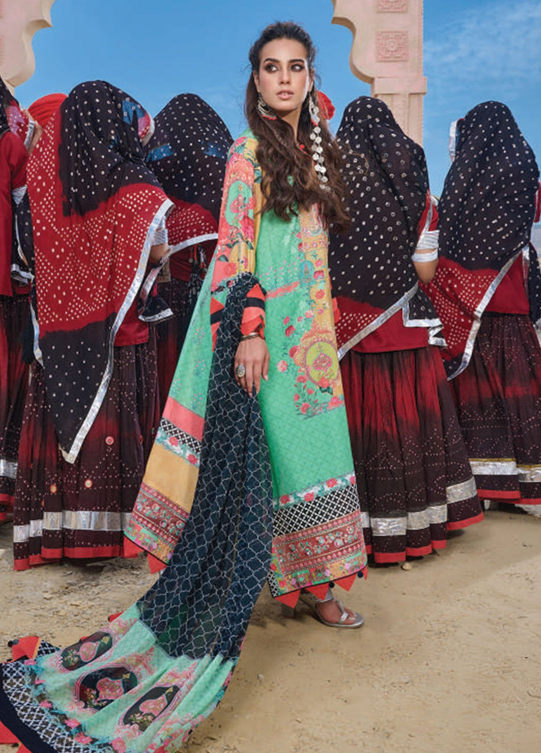 Wardha Saleem Embroidered Lawn Suits Unstitched 3 Piece D-05 Chaar Baagh - Summer Collection