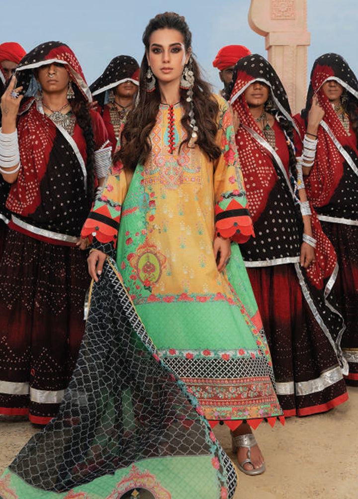 Wardha Saleem Embroidered Lawn Suits Unstitched 3 Piece D-05 Chaar Baagh - Summer Collection