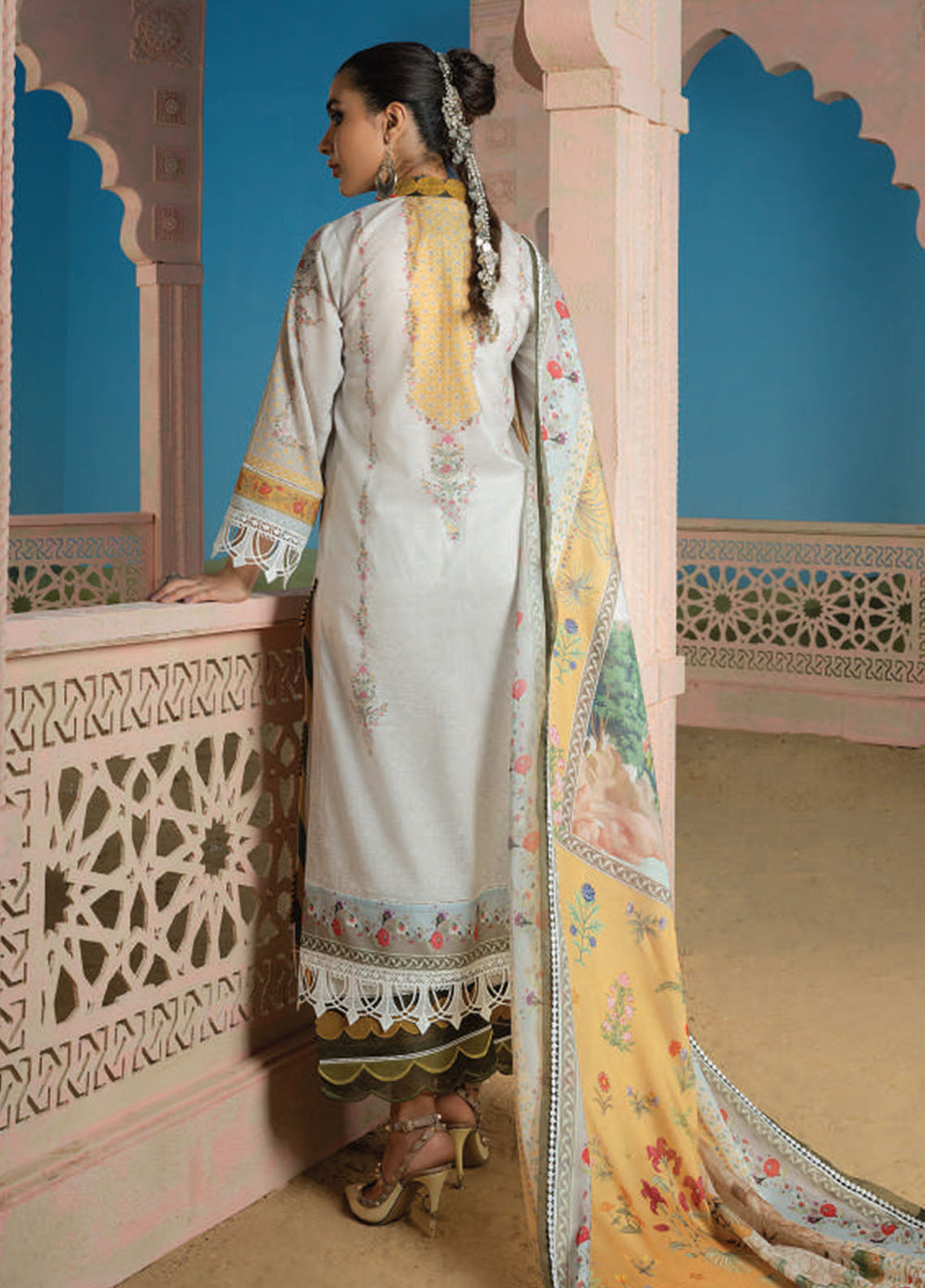 Wardha Saleem Embroidered Lawn Suits Unstitched 3 Piece D-07 Gulmohar - Summer Collection