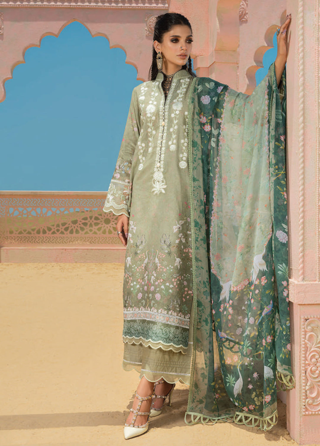 Wardha Saleem Embroidered Lawn Suits Unstitched 3 Piece D-08 Inara - Summer Collection