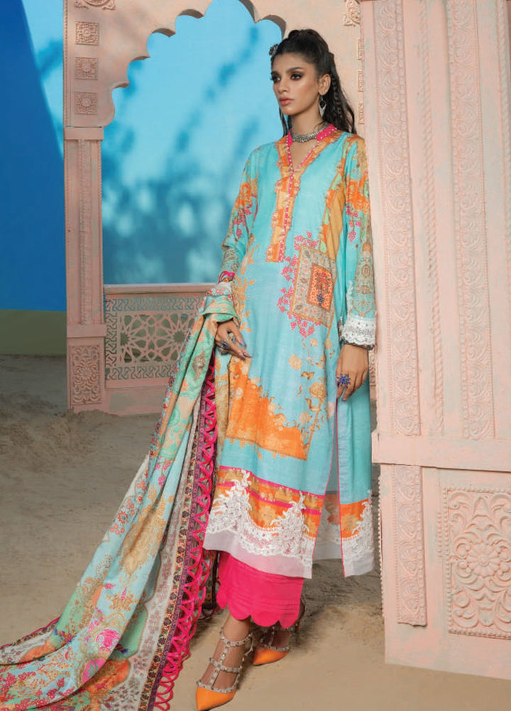 Wardha Saleem Embroidered Lawn Suits Unstitched 3 Piece D-13 Gul Posh - Summer Collection