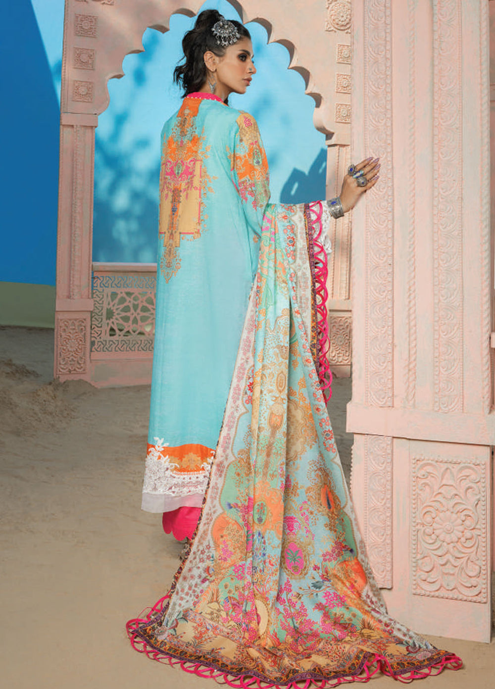 Wardha Saleem Embroidered Lawn Suits Unstitched 3 Piece D-13 Gul Posh - Summer Collection