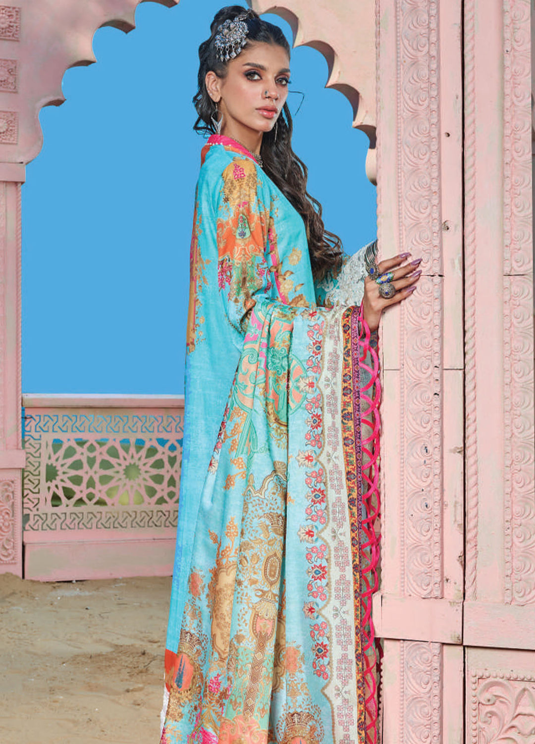Wardha Saleem Embroidered Lawn Suits Unstitched 3 Piece D-13 Gul Posh - Summer Collection