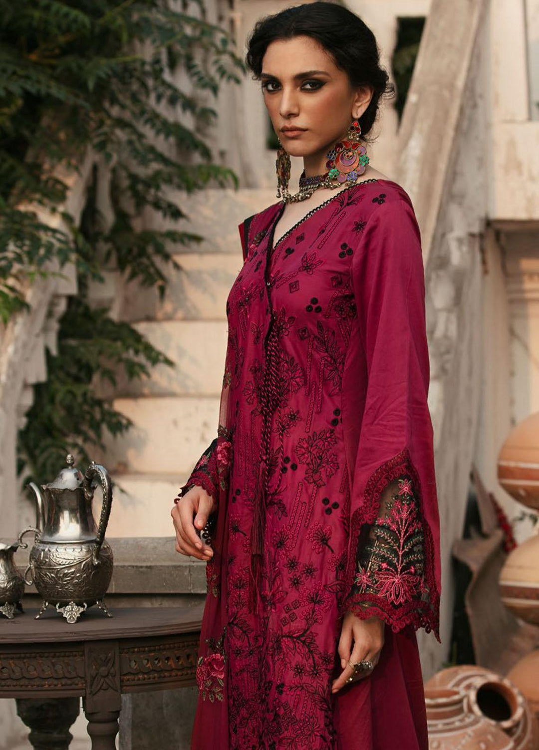 Wasiyat by Motifz Embroidered Cotton Satin Suits Unstitched 3 Piece MT21W MWUA-3020 FALAK-B - Winter Collection