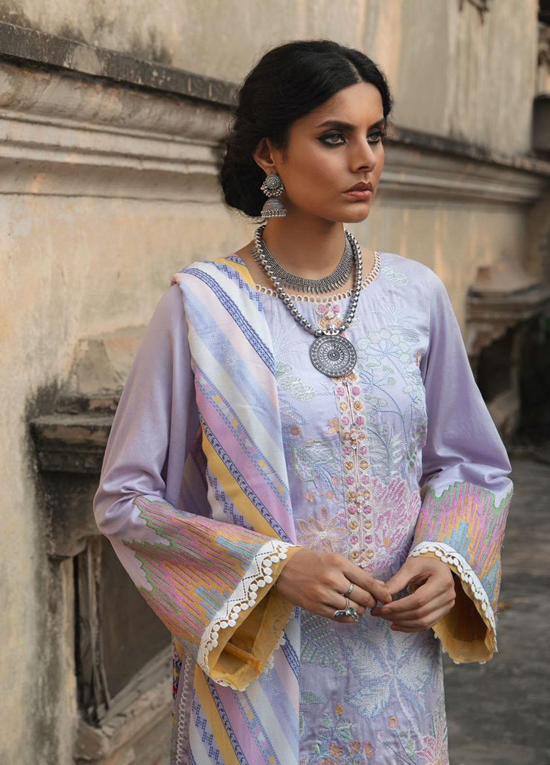 Wasiyat by Motifz Embroidered Cotton Satin Suits Unstitched 3 Piece MT21W MWUA-3021 MARTAN-B - Winter Collection