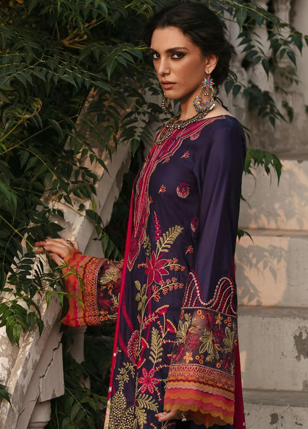 Wasiyat by Motifz Embroidered Cotton Satin Suits Unstitched 3 Piece MT21W MWUA-3022 SABZ BAGH-A - Winter Collection