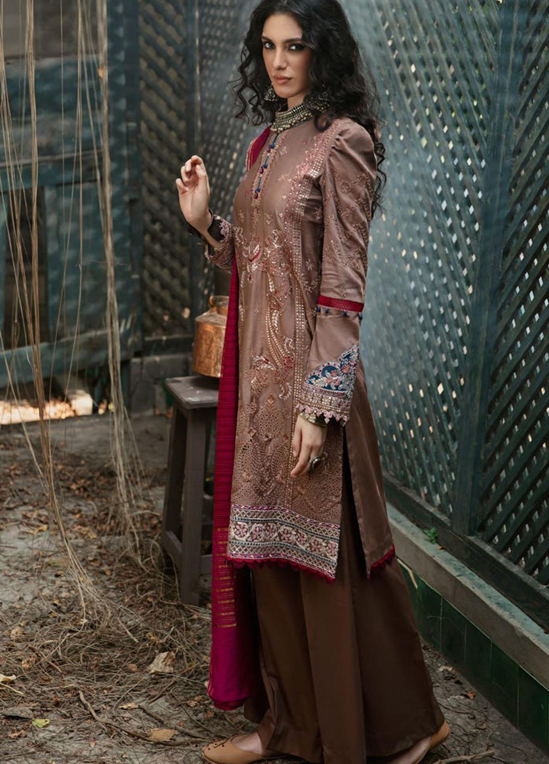 Wasiyat by Motifz Embroidered Cotton Satin Suits Unstitched 3 Piece MT21W MWUA-3026 PREET-B - Winter Collection