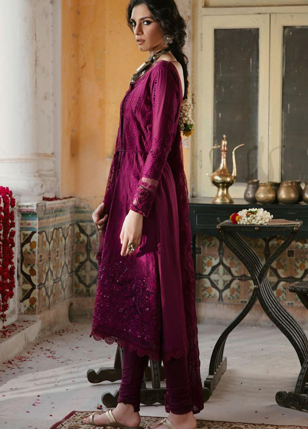 Wasiyat by Motifz Embroidered Cotton Satin Suits Unstitched 3 Piece MT21W MWUA-3027 MAHROZ-A - Winter Collection